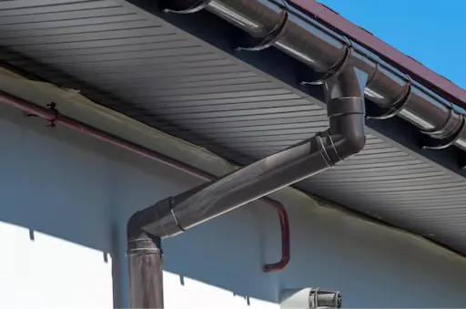 A gutter on a roof